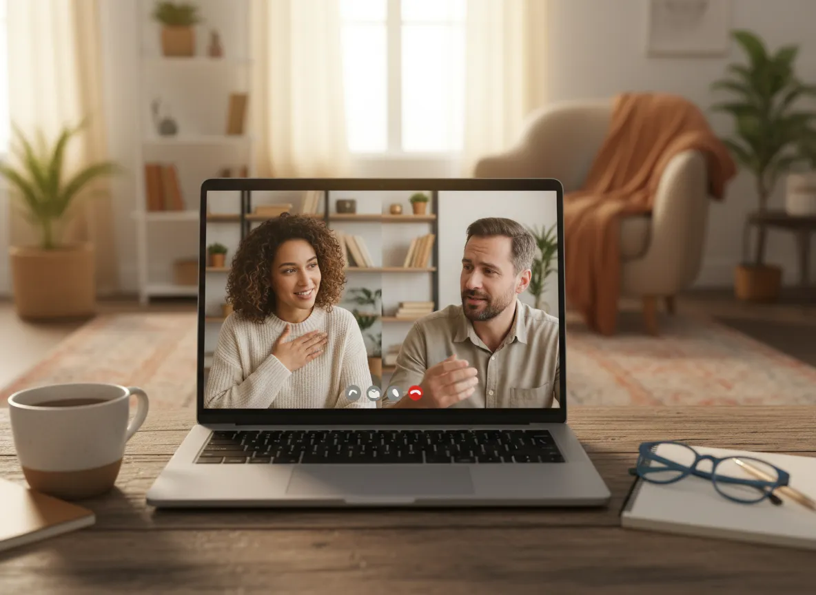 Virtual assistant on video call with client